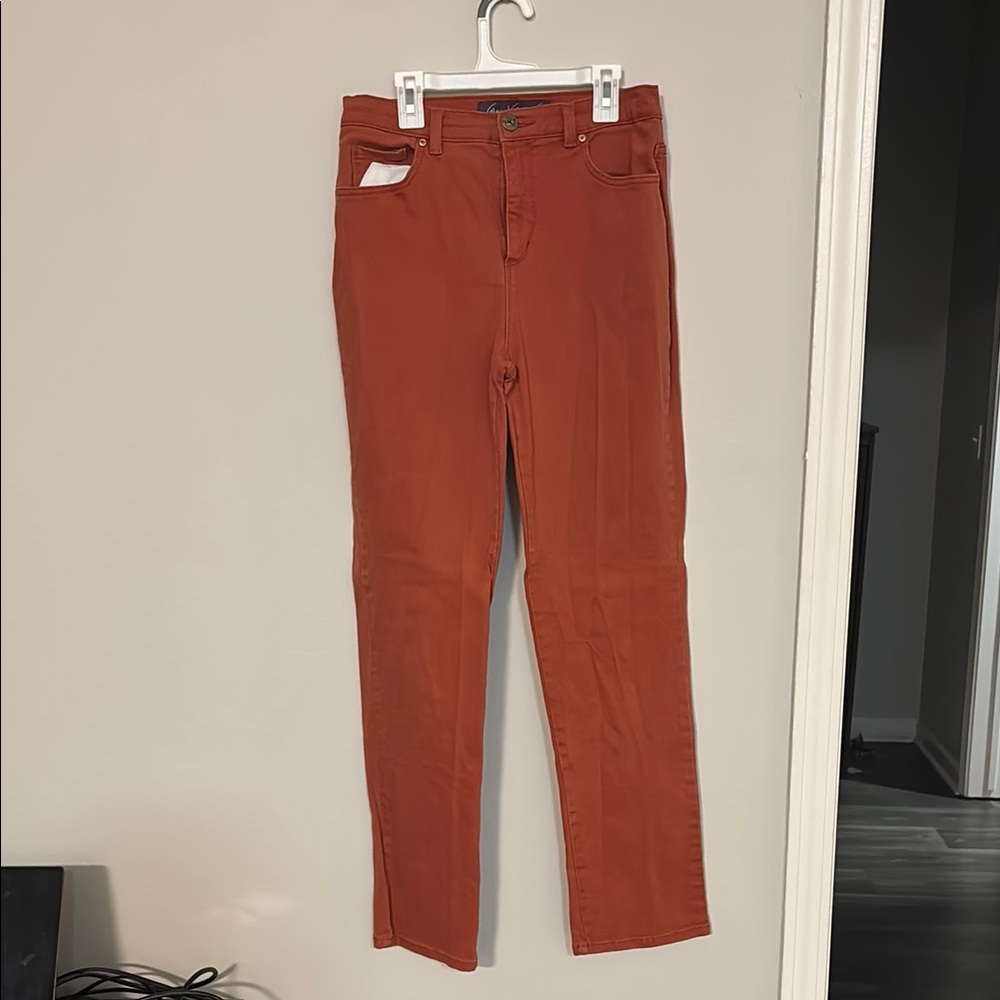 Orange Straight-Leg Jeans